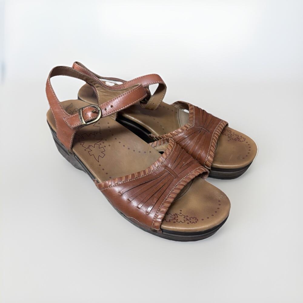 Dansko Leather Sandals Womens EU 42 Brown Comfort Slingback Walking Shoes US 11